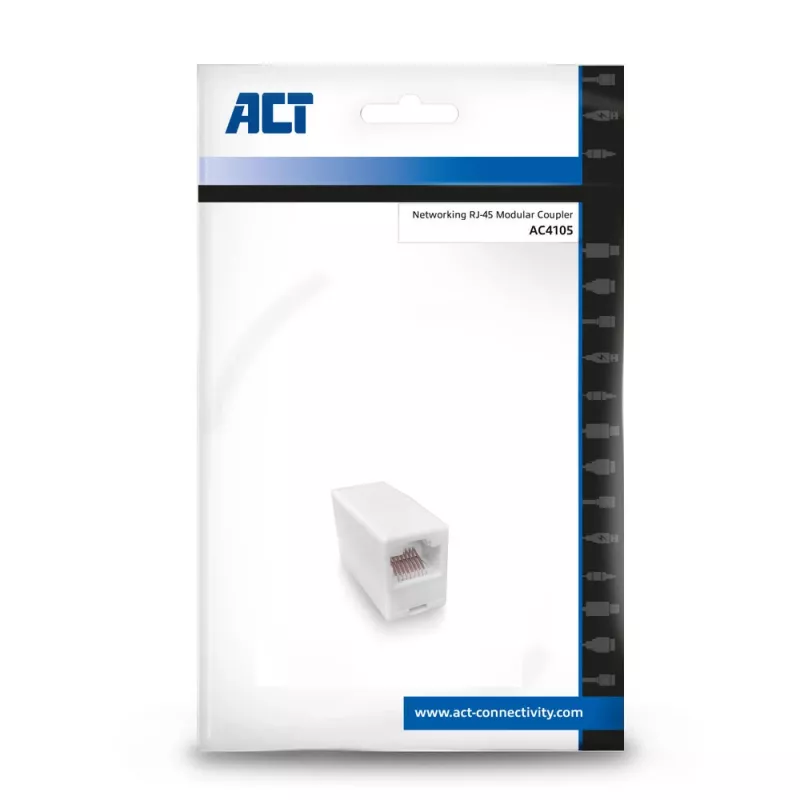 Modulinis RJ-45 jungiklis ACT AC4105 Baltas 1×RJ-45 2×RJ-45