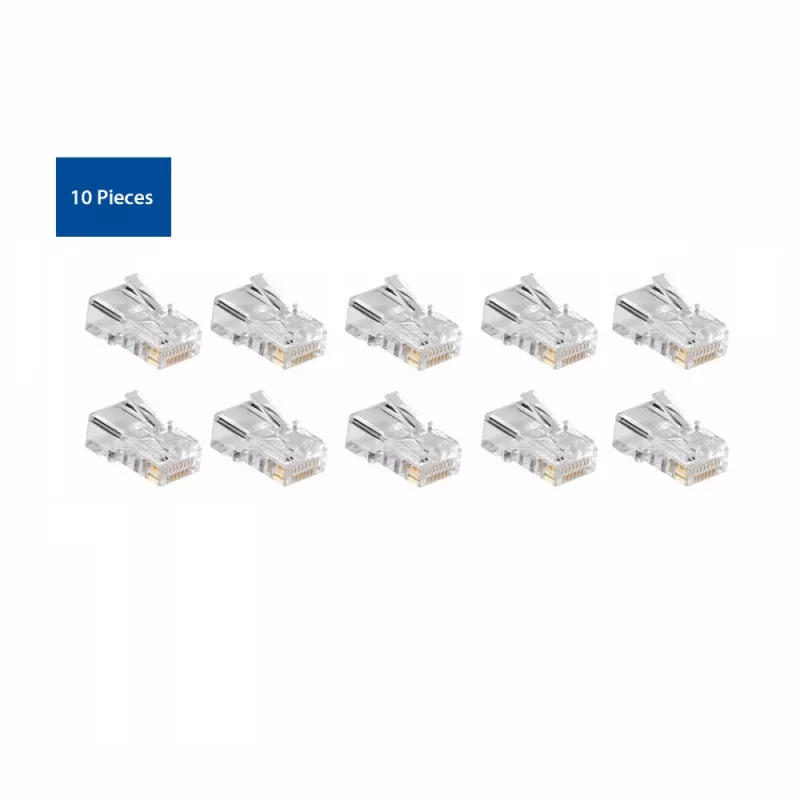 ACT AC4110 RJ-45 kištukas CAT5E, sidabriniai kontaktai, permatomas, 10 vnt.