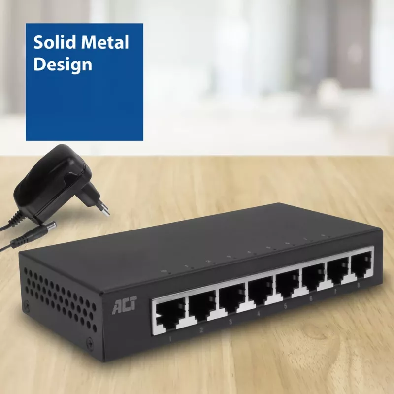 Nevaldomas jungiklis ACT AC4418 8 prievadų Gigabit Ethernet 10/100/1000