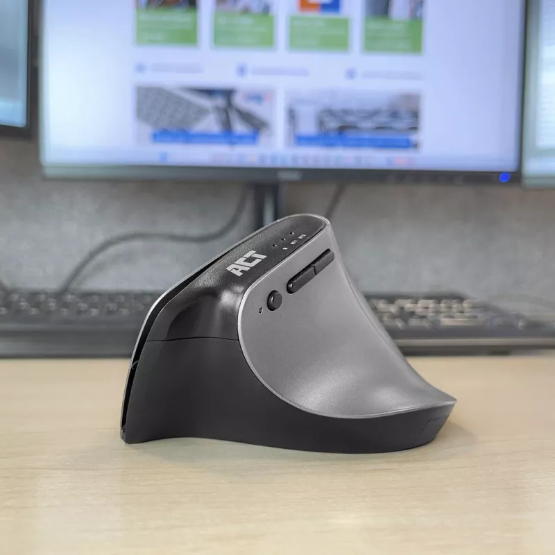 ACT AC5155 belaidė ergonominė pelė su Bluetooth ir USB-C/USB-A imtuvu