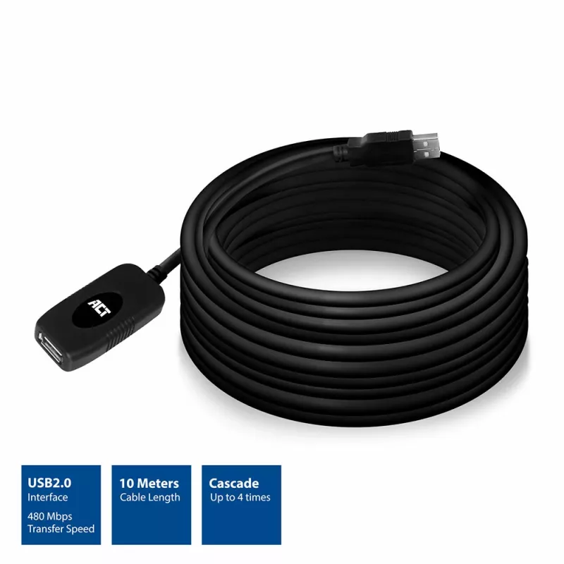 USB 2.0 ilgintuvas ACT AC6010 10 metrų