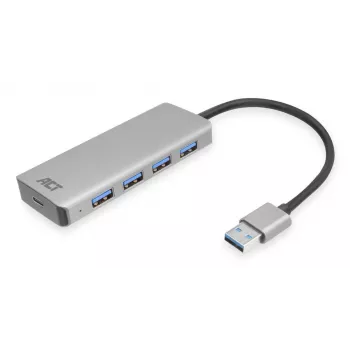 USB Hub ACT AC6121 4× USB-A 5 Gbit/s aliuminis