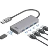 USB Hub ACT AC6121 4× USB-A 5 Gbit/s aliuminis