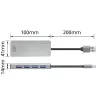 USB Hub ACT AC6121 4× USB-A 5 Gbit/s aliuminis