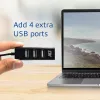 USB šakotuvas ACT AC6205 4 prievadai USB 2.0 480 Mbit/s Juodas 0,12 m