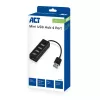 USB šakotuvas ACT AC6205 4 prievadai USB 2.0 480 Mbit/s Juodas 0,12 m