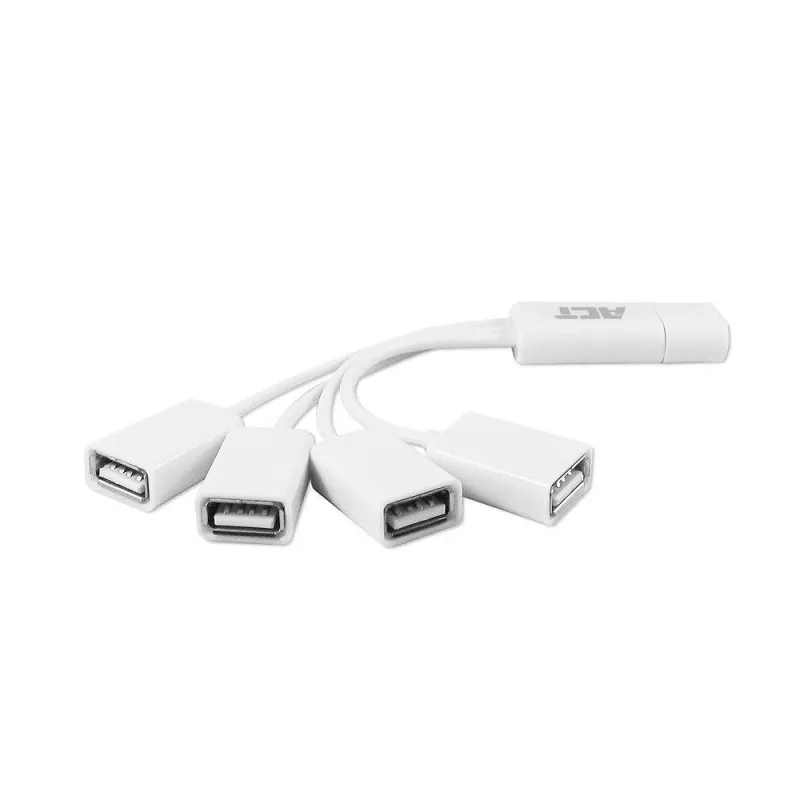 ACT USB šakotuvas 4 prievadai USB-A lankstus USB 3.2 Gen 1 Baltas 480 Mbit/s