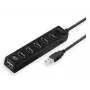 USB šakotuvas ACT AC6215 7 prievadų USB 2.0 480 Mbit/s juodas