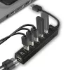 USB šakotuvas ACT AC6215 7 prievadų USB 2.0 480 Mbit/s juodas