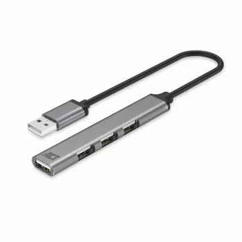 ACT AC6225 USB 2.0 4 prievadų šakotuvas, pilkas aliuminis