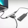 ACT AC6225 USB 2.0 4 prievadų šakotuvas, pilkas aliuminis