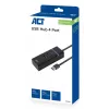 ACT AC6300 USB 3.2 Gen 1 4 prievadų USB Type-A šakotuvas, 5000 Mbit/s, juodas