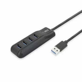 ACT AC6320 USB 3.2 Gen 1 4 prievadų USB-A šakotuvas, juodas