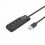 ACT AC6320 USB 3.2 Gen 1 4 prievadų USB-A šakotuvas, juodas