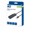 ACT AC6320 USB 3.2 Gen 1 4 prievadų USB-A šakotuvas, juodas