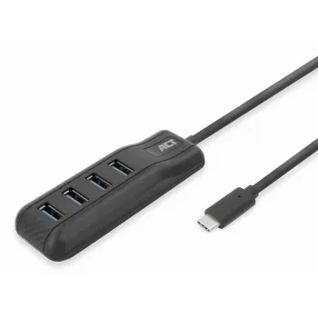 ACT AC6420 USB-C centrinis įrenginys 4x USB-A 3.2 Gen 1 juodas