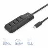 ACT AC6420 USB-C centrinis įrenginys 4x USB-A 3.2 Gen 1 juodas