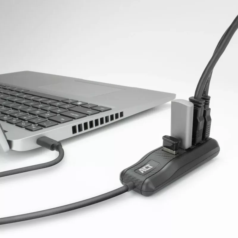 ACT AC6420 USB-C centrinis įrenginys 4x USB-A 3.2 Gen 1 juodas