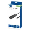 ACT AC6420 USB-C centrinis įrenginys 4x USB-A 3.2 Gen 1 juodas