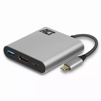 ACT USB-C kelių prievadų adapteris AC7022 – HDMI, USB-A, PD 60W
