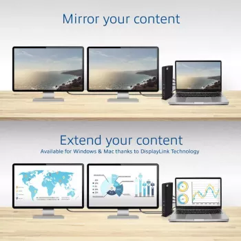 ACT universali USB-C arba USB-A dokų stotelė, skirta 2 HDMI monitoriams, DisplayLink
