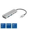 ACT AC7072 USB 3.2 Gen 1 Type-C centrinis įrenginys 5000 Mbit/s juoda pilka