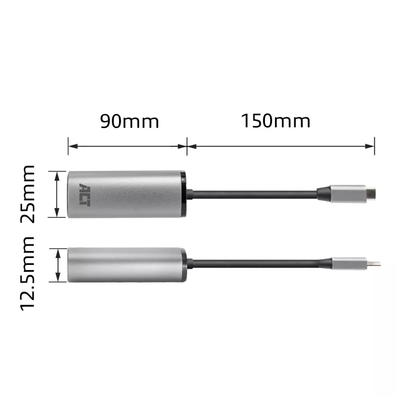 USB-C Ethernet adapterius ACT AC7081 2,5 Gbit/s aliuminis