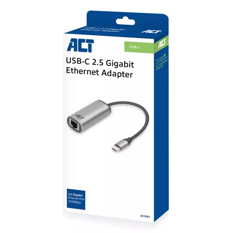 USB-C Ethernet adapterius ACT AC7081 2,5 Gbit/s aliuminis