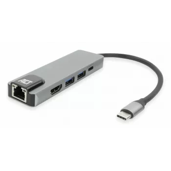 ACT USB-C 4K dokavimo stotelė 1 HDMI monitoriui, Ethernet, USB-A, PD praėjimas