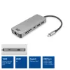ACT USB-C 4K dokų stotelė su 1 HDMI monitoriumi, Ethernet, USB-C, USB-A, kortelių skaitytuvu ir PD perdavimu