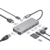 ACT USB-C 4K dokų stotelė su 1 HDMI monitoriumi, Ethernet, USB-C, USB-A, kortelių skaitytuvu ir PD perdavimu