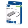 ACT USB-C 4K dokų stotelė su 1 HDMI monitoriumi, Ethernet, USB-C, USB-A, kortelių skaitytuvu ir PD perdavimu