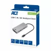 ACT USB-C 4K / 8K 30Hz dokavimo stotelė su 1 HDMI monitoriumi, 2,5 Gigabit eternetu, USB-C 10Gbps, USB-A 10Gbps, 3,5 mm garso išvestimi, PD praėjimu