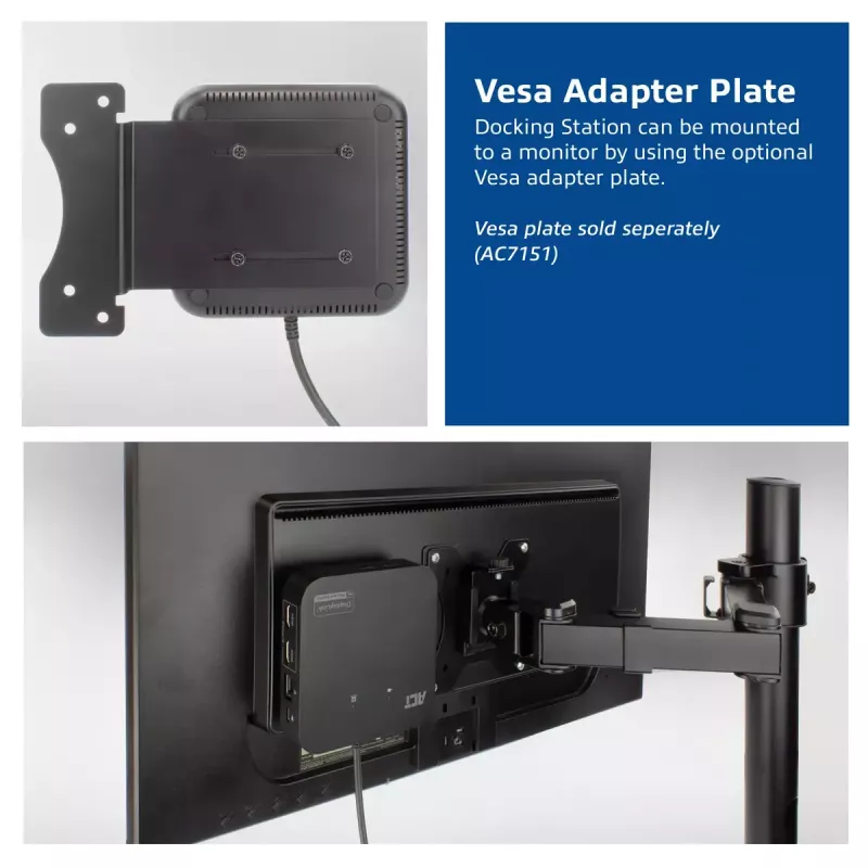 ACT Universal USB-C dokų stotelė 4K, 2 HDMI/DisplayPort monitoriams, DisplayLink, kompaktiškas dizainas
