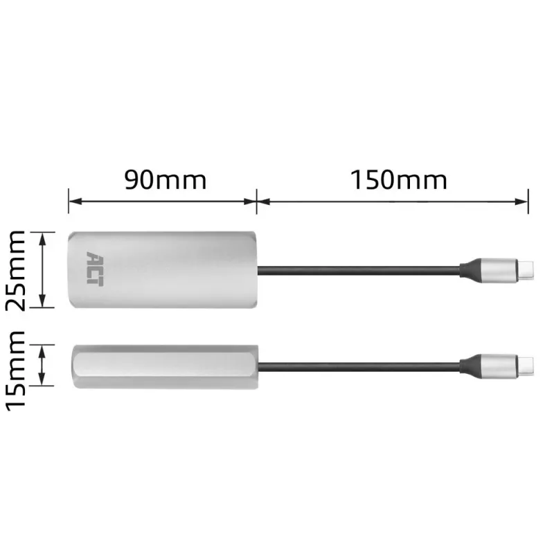 Tinklo adapteris ACT AC7335 Ethernet 1000 Mbit/s USB Type-C