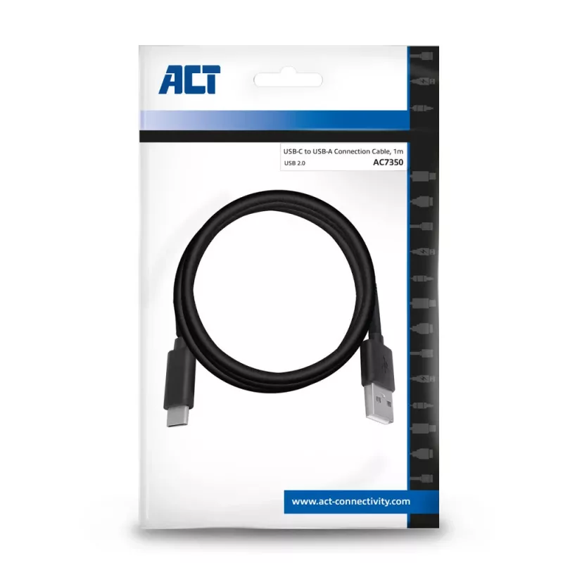 ACT USB 2.0 kabelis USB-A į USB-C 1 metras AC7350