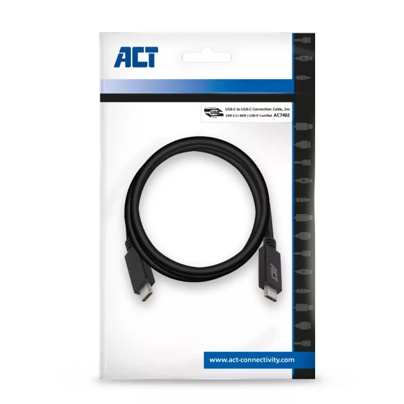 ACT USB 3.0 laidas USB-C USB-IF sertifikuotas 2 metrai 5 Gbit/s