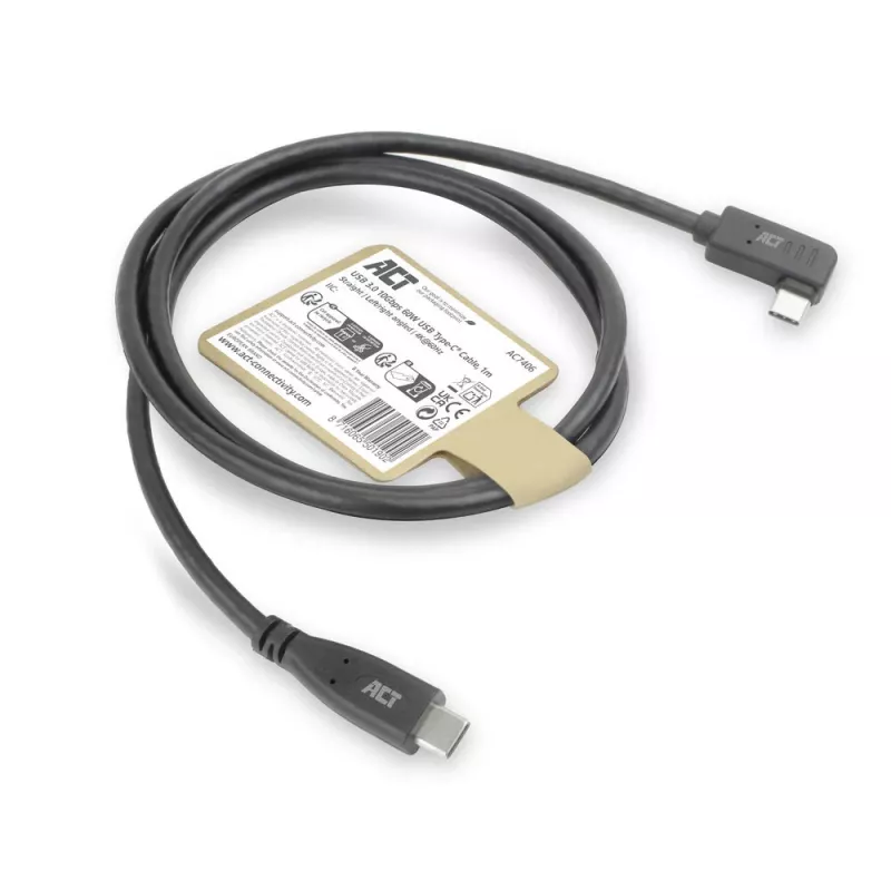 ACT USB 3.0 kampinis kabelis USB-C 1 m 5 Gbit/s juodas