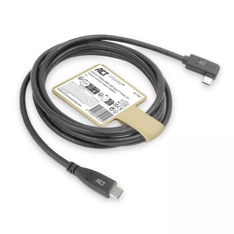 ACT USB 3.0 kampuotas USB-C laidas 2 m 5 Gbit/s Juoda