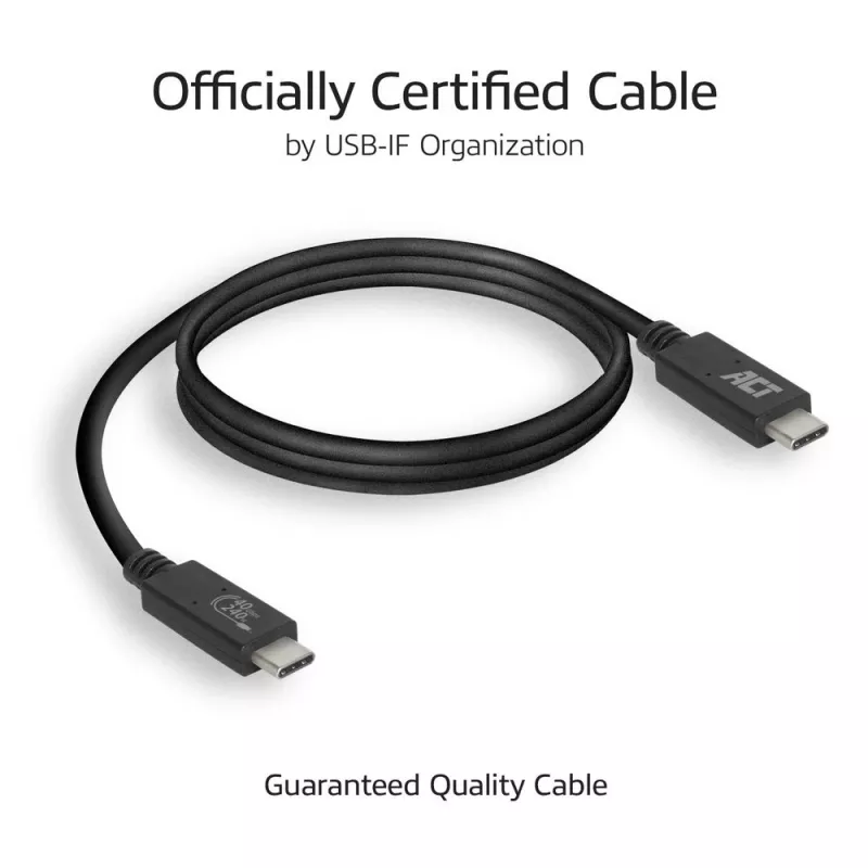 ACT USB4® 40Gbps 240W USB Type-C® laidas, USB-IF sertifikuotas, 0,8 m