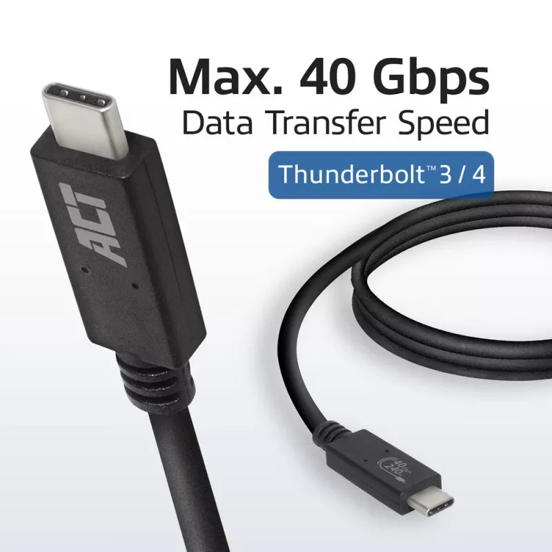 ACT USB4® 40Gbps 240W USB Type-C® laidas, USB-IF sertifikuotas, 0,8 m
