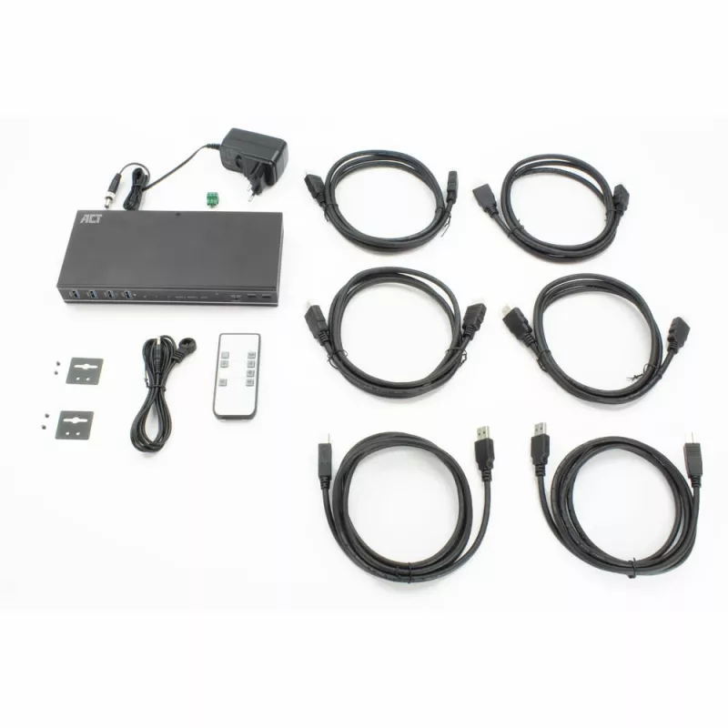 ACT 2-Port Dual HDMI 4K@60Hz KVM jungiklis, USB 3.2 Gen1 (USB 3.0)