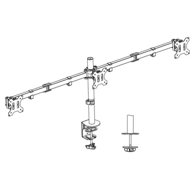 ACT Trijų monitorių laikiklis AC8303 – spaustuvinis / per angą, 30 kg, 13–27 col.