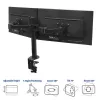 ACT dviejų monitorių laikiklis Office Solid Pro spaustuvu/per angą 12 kg 10-32 col.