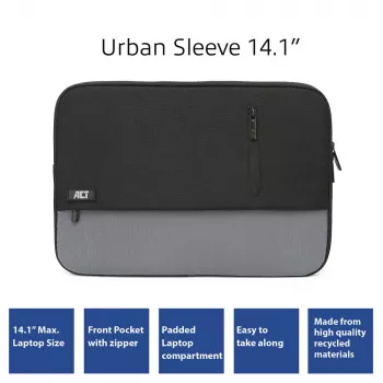 Dėklas nešiojamam kompiuteriui ACT Urban Laptop Sleeve 14.1 colio 3 skyriai 170 g