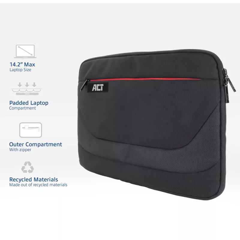 Dėklas nešiojamam kompiuteriui ACT Suburb Laptop Sleeve 14,1 colio iš perdirbtų plastikinių butelių