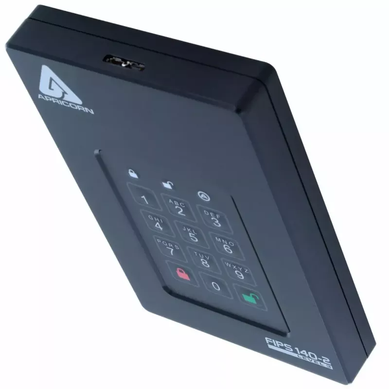 Išorinis HDD diskas Apricorn 2 TB USB Type-A į USB Type-C Aegis Fortress L3