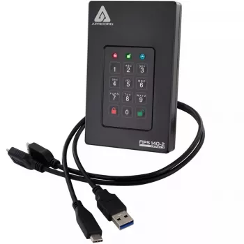 Išorinis HDD diskas Apricorn 2 TB USB Type-A į USB Type-C Aegis Fortress L3