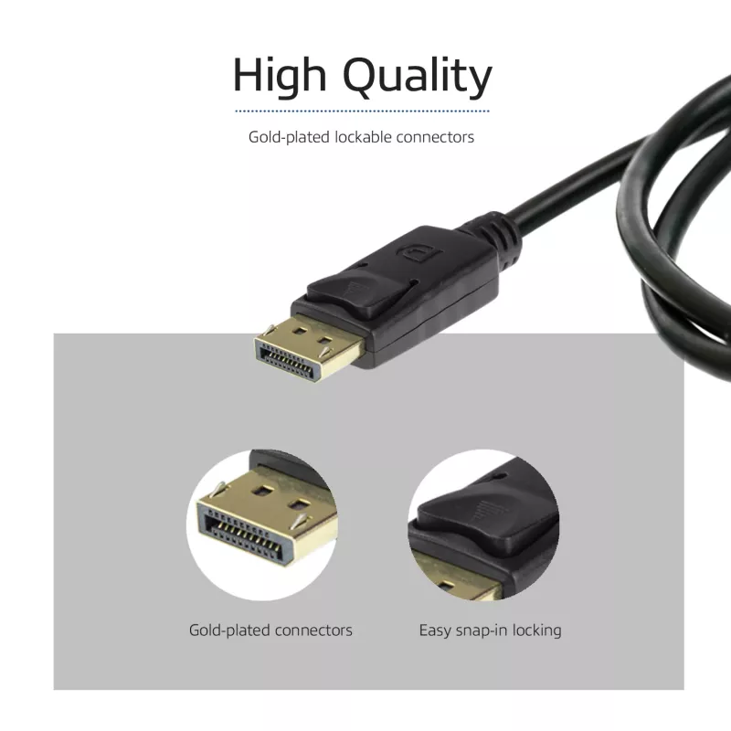 ACT 1 metro DisplayPort 1.4 laidas 8K kištukas – kištukas