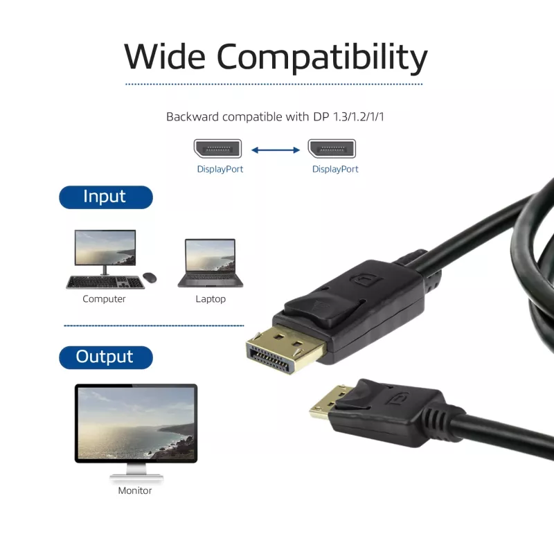 ACT 3 metrai DisplayPort 1.4 laidas 8K vyriškas – vyriškas